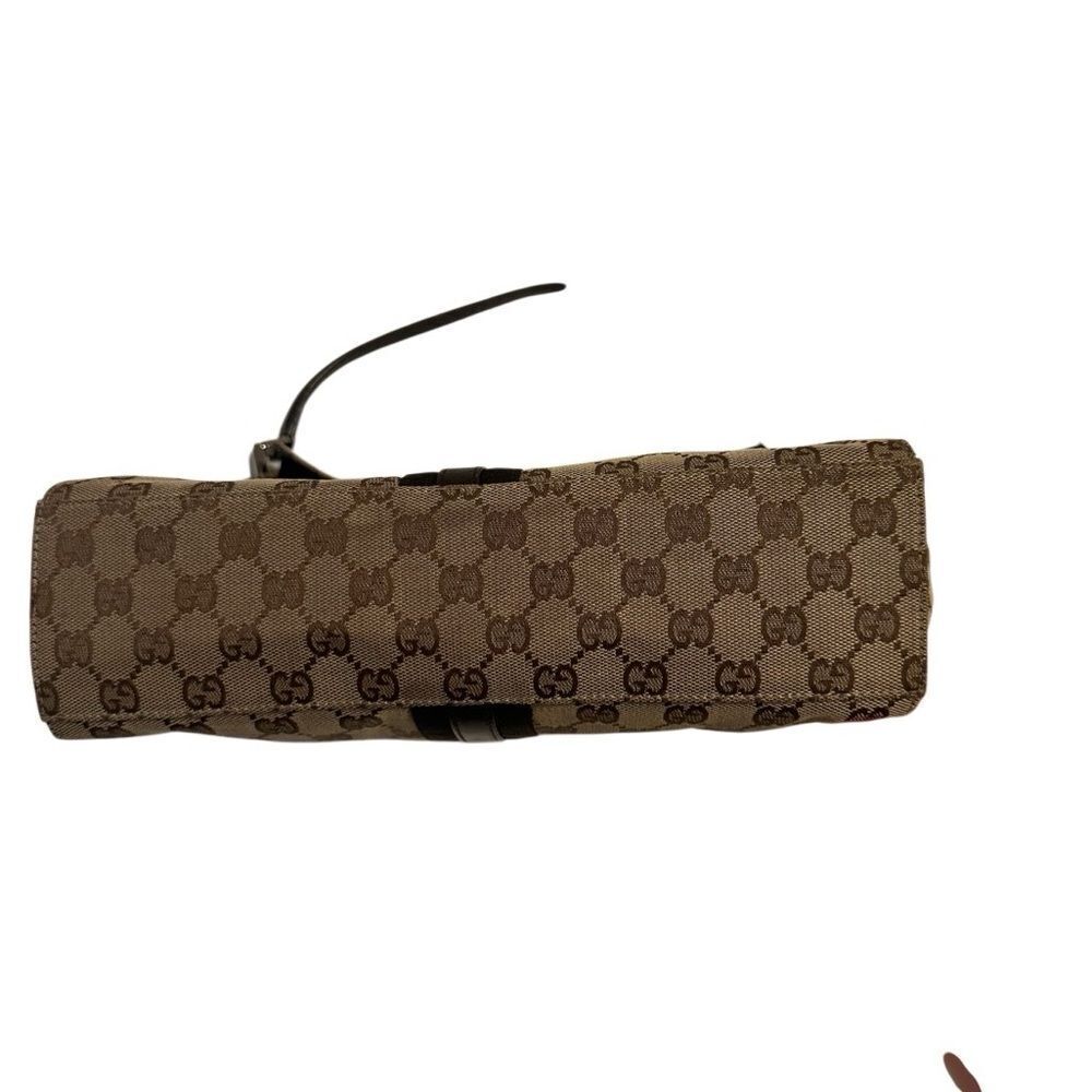 Gucci Beige and Black Monogram Jackie piston lock Shoulder Bag - Picture 8 of 12